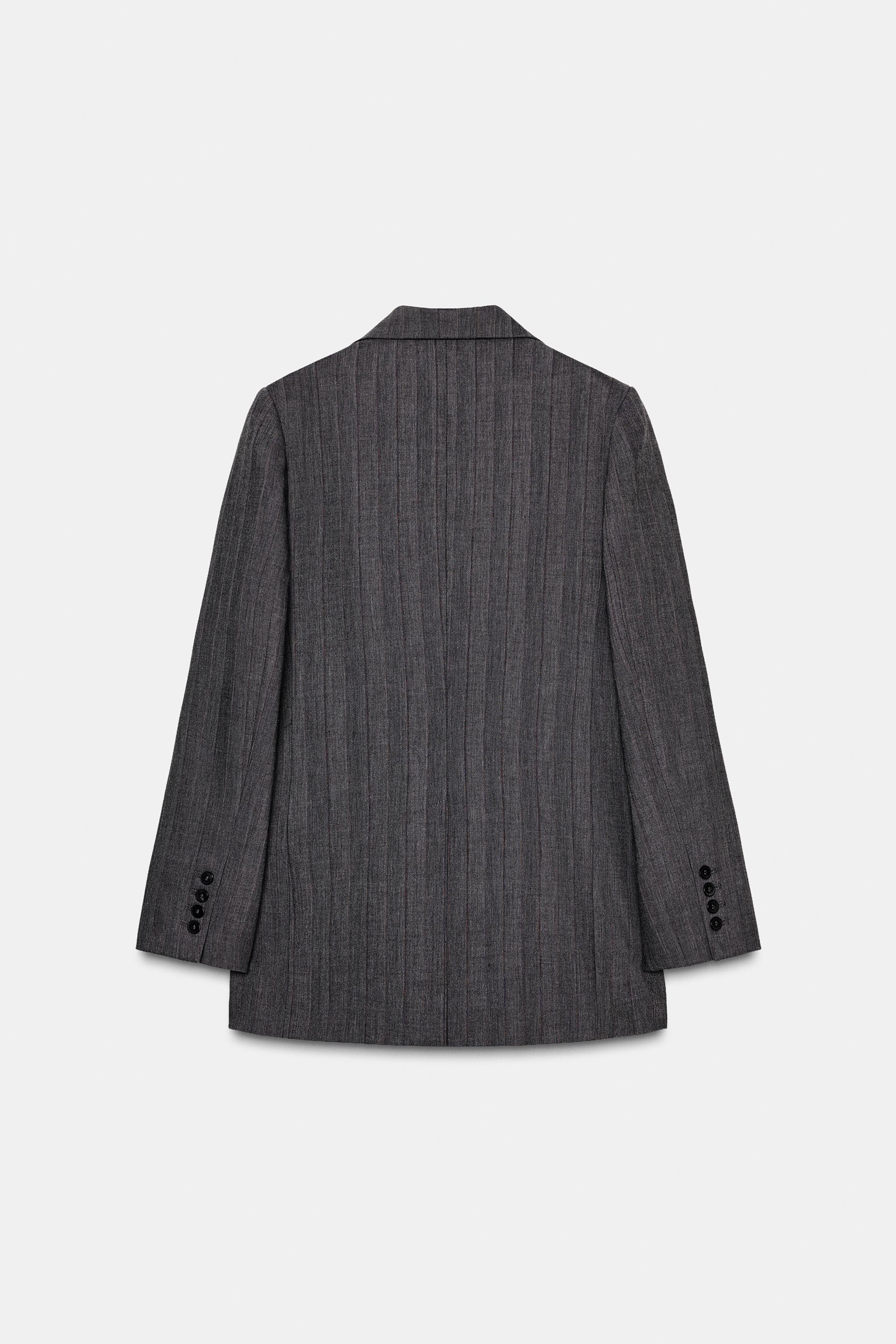 PINSTRIPE WOOL BLEND BLAZER ZW COLLECTION
